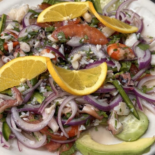 Ceviche Mixto (Shrimp, Octopus, Fish Ceviche).
